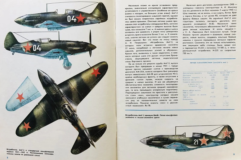 OTH-394 Советские истребители Великой Отечественной войны МиГ-3, ЛаГГ-3, Ла-5 (Авторы - В.Воронин, П.Колесников, М., Издательство ДОСААФ СССР, 1986)