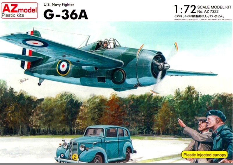 AZM-7322 AZ Model 1/72 Grumman G-36A (`French` F4F Wildcat) палубный истребитель фирмы `Грумман` для ВМС Франции, будущий F4F `Уйалдкэт`, 1940 г. (сборная модель)  *** SALE !! *** РАСПРОДАЖА !!