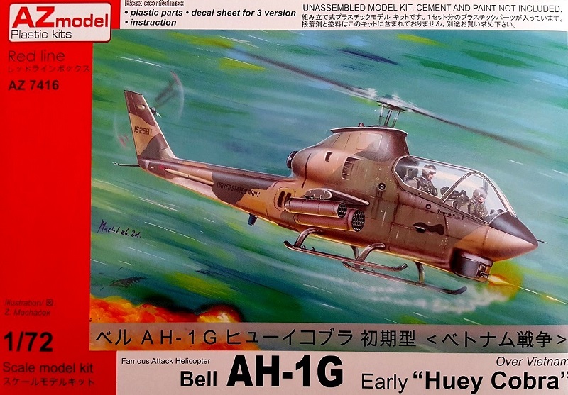 AZM-7416 AZ Model 1/72 Bell AH-1G (early) 'Huey Cobra` over Vietnam / 'Хью Кобра` во Вьетнаме - многоцелевой вертолет (сборная модель) *** SALE !! *** РАСПРОДАЖА !!