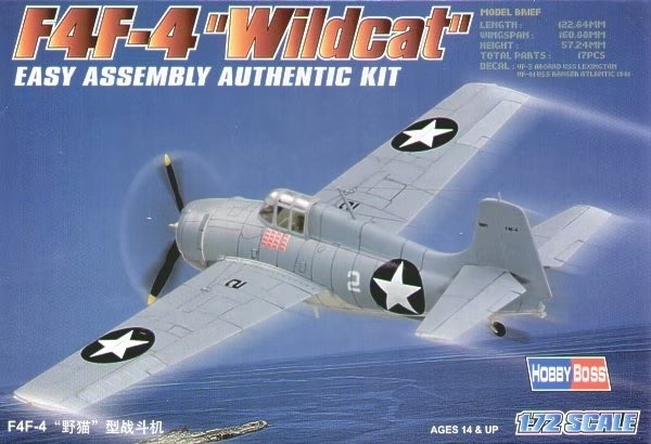 HBS-80220 Hobby Boss 1/72 Grumman F4F-4 Wildcat американский палубный истребитель Второй мировой войны (сборная модель) *** SALE !! *** РАСПРОДАЖА !!