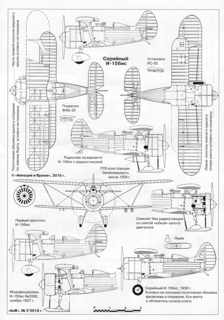 AVV-201603 Авиация и Время 2016 №3 Поликарпов И-15 истребитель-биплан 1930-х гг. - монография и чертежи 1/72; Helwan Ha-300 опытный реактивный истребитель - чертежи 1/72